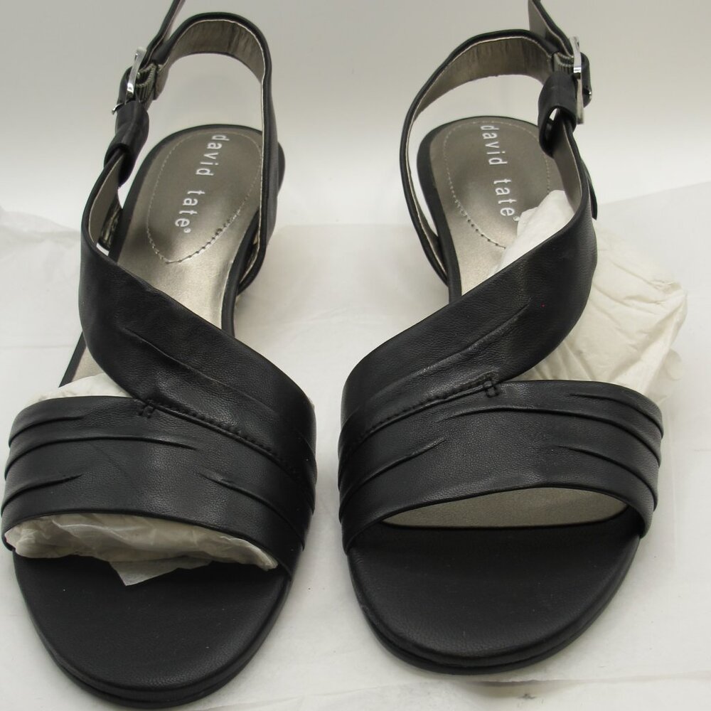 David Tate Caress black leather sandal in 8.5N  NWT